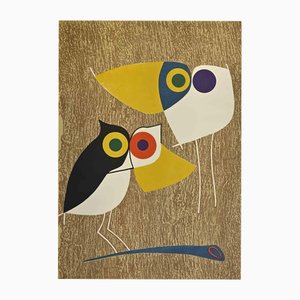 Roberto Crippa, Owl, Lithograph, Mid-20th Century