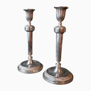 Antique Louis XVI Silver Candlesticks, 1792, Set of 2