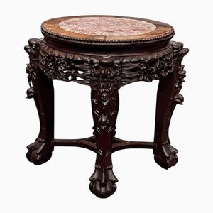 Table en Bois Dur avec Plateau en Marbre, Chine
