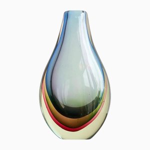Sommerso Murano Art Glass Vase by Flavio Poli for Seguso, 1960s