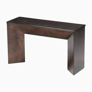 Table Console en Bronze Patiné par Belgochrom, Belgique, 1970s