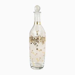 Glass Decanter or Bottle with Gilt Floral Patterns, 1920s