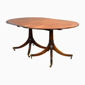 Antique Regency Style Mahogany Pedestal Dining Table, 1900s