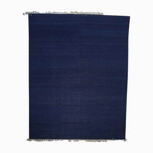 Tappeto Dhurrie vintage blu indaco