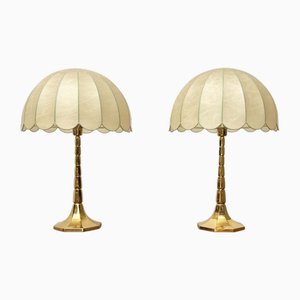 Lampade da tavolo Hollywood Regency Mid-Century in ottone di Goldkant Leuchten, Germania, set di 2