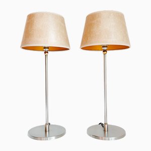 Mid-Century Dutch Tulip Table Lamps in Chrome and Brass, 1990s, Set of 2