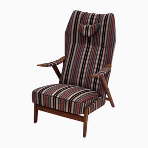 Swedish Armchair in Wool Fabric, Oak and Teak, 1960s