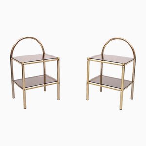 Comodini in ottone, Francia, anni '70, set di 2