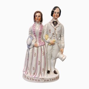 Statuetta vittoriana grande con ritratto reale vittoriano di Staffordshire, 1862