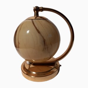 Lampe de Bureau Art Déco en Verre et Métal