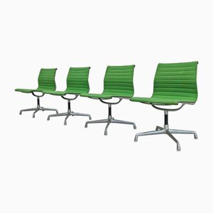 EA 105 Swivel Chairs in Green Aluminum by Charles & Ray Eames for Herman Miller, 1970s, Set of 4