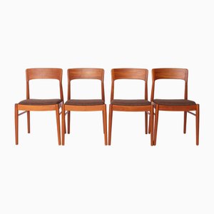 Mid-Century Modern Teak Dining Chairs by Henning Kjærnulf for KS Møbler, Denmark, 1970s, Set of 4