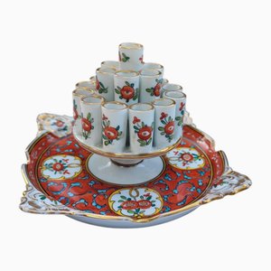 Floral & Gold Dresden Porcelain Cigarette Holder from Carl Thieme Richer Pattern, 1890s