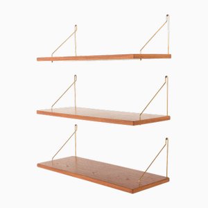 Dänische Mid-Century Modern Teak Regale, 1960er, 3er Set