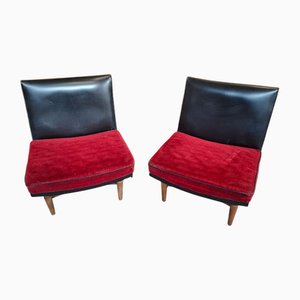 Poltrone vintage bicolore, anni '50, set di 2