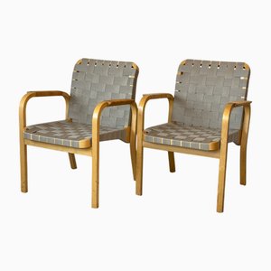 Poltrone modello 45 attribuite ad Alvar Aalto per Artek, anni '70, set di 2