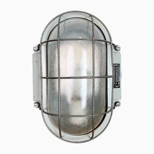 Industrial Cast Aluminum Wall Light with Frosted Glass from Elektrosvit, 1970s