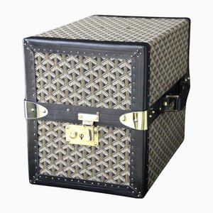 Library Trunk in Herringbone Canvas from Goyard, 1950s