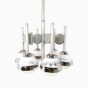 Vintage Space Age Italian Glass Globe Chandelier, 1970s