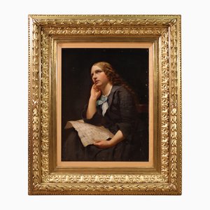 Italian Artist, Portrait of a Lady, 1870, Oil on Canvas, Framed