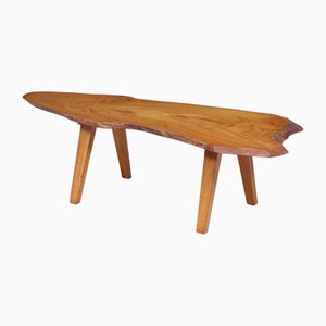 Mid-Century Sycamore Live Edge Coffee Table, 1960s