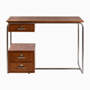 Scrivania Bauhaus impiallacciata in faggio, anni '30