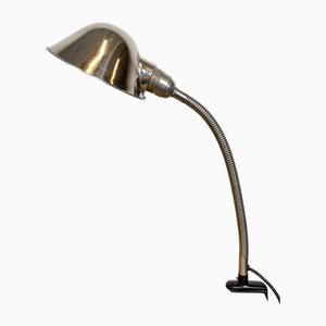 Lampada da tavolo vintage industriale in metallo cromato, anni '50