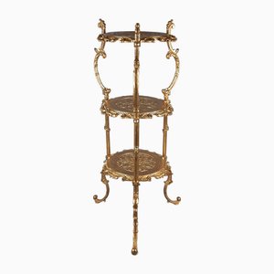 Vintage Plant Stand in Gold Cast Iron, 1960s