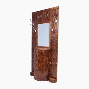 Art Deco Figured Walnut Hall Stand, 1930s