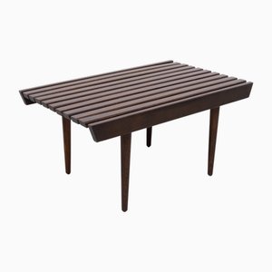 Mesa de centro danesa Mid-Century moderna de listones de madera, años 60