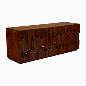 Norman Sideboard in Walnut by Luciano Frigerio, Italy 1970s