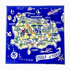 Hand-Painted Ceramic Art Wall Tile from Ceramiche Marca Corona, 1940s