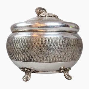 Antike Versilberte Zuckerdose von Jurst, Preußen, 19. Jahrhundert