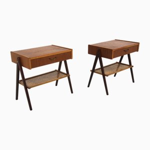 Vintage Scandinavian Teak Bedside Tables, 1950, Set of 2