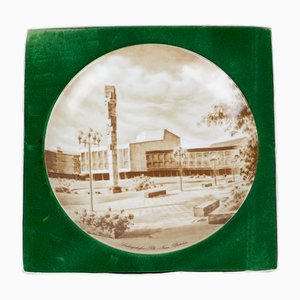 Pfalzbau Concert Hall in Ludwigshafen Commemorative Plate in Porcelain from Kaiser, 1968