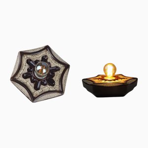 Ceramic Wall Scones from Pan Leuchten, 1970s, Set of 2