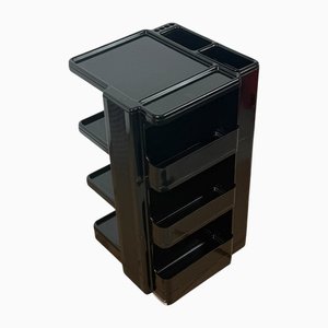 Italian Glossy Black Superstile Trolley from Neolt, 1970s