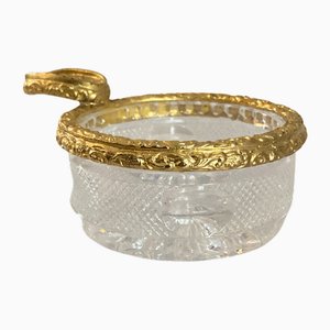 Cenicero de bronce dorado y cristal atribuido a Baccarat, años 20