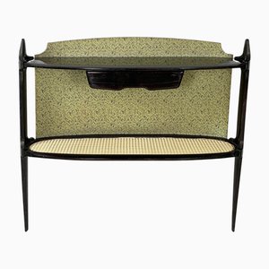 Table Console Mid-Century Moderne en Tissu et Paille, Italie, 1950s