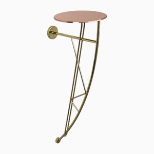 Wall-Mounted Console Table in Brass and Copper from Driade, Italy, 1980s