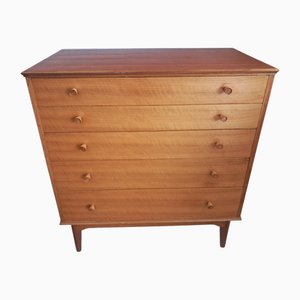 Cajonera Mid-Century de teca de Alfred Cox, años 50