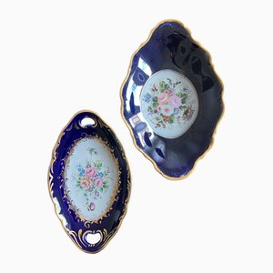 Hand-Decorated Cake Stands from Limoges, 1890s, Set of 2