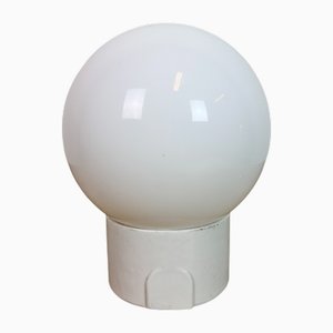 Vintage White Porcelain Wall Light with Milk Glass, 1960s