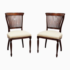 Edwardian Walnut Chairs by Silvio Cavatorta, 1940s, Set of 2