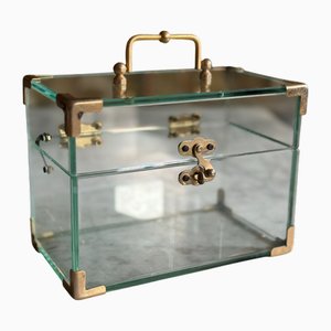 Italian Glass and Metal Jewelry Box, 1970s