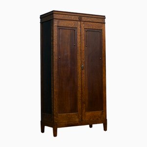 Vintage Art Deco Oak Hall Robe Wardrobe, 1920s