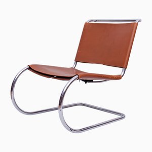 Sillón MR 30 vintage de cuero de Ludwig Mies Van Der Rohe para Knoll, años 60