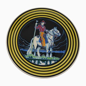 Art Deco 574 Plate Number by Jules Henriot Quimper for Etienne Laget, 1930s