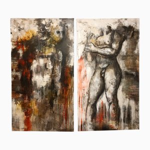 Figurative Nudes, 2012, Oil Paintings on Canvas, Set of 2