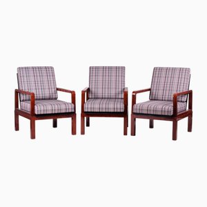 Vintage Art Deco Lounge Chairs, 1930s, Set of 3
